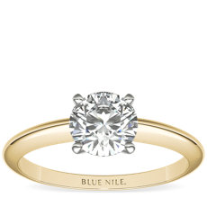 Classic Four Prong Solitaire Engagement Ring in 18k Yellow Gold